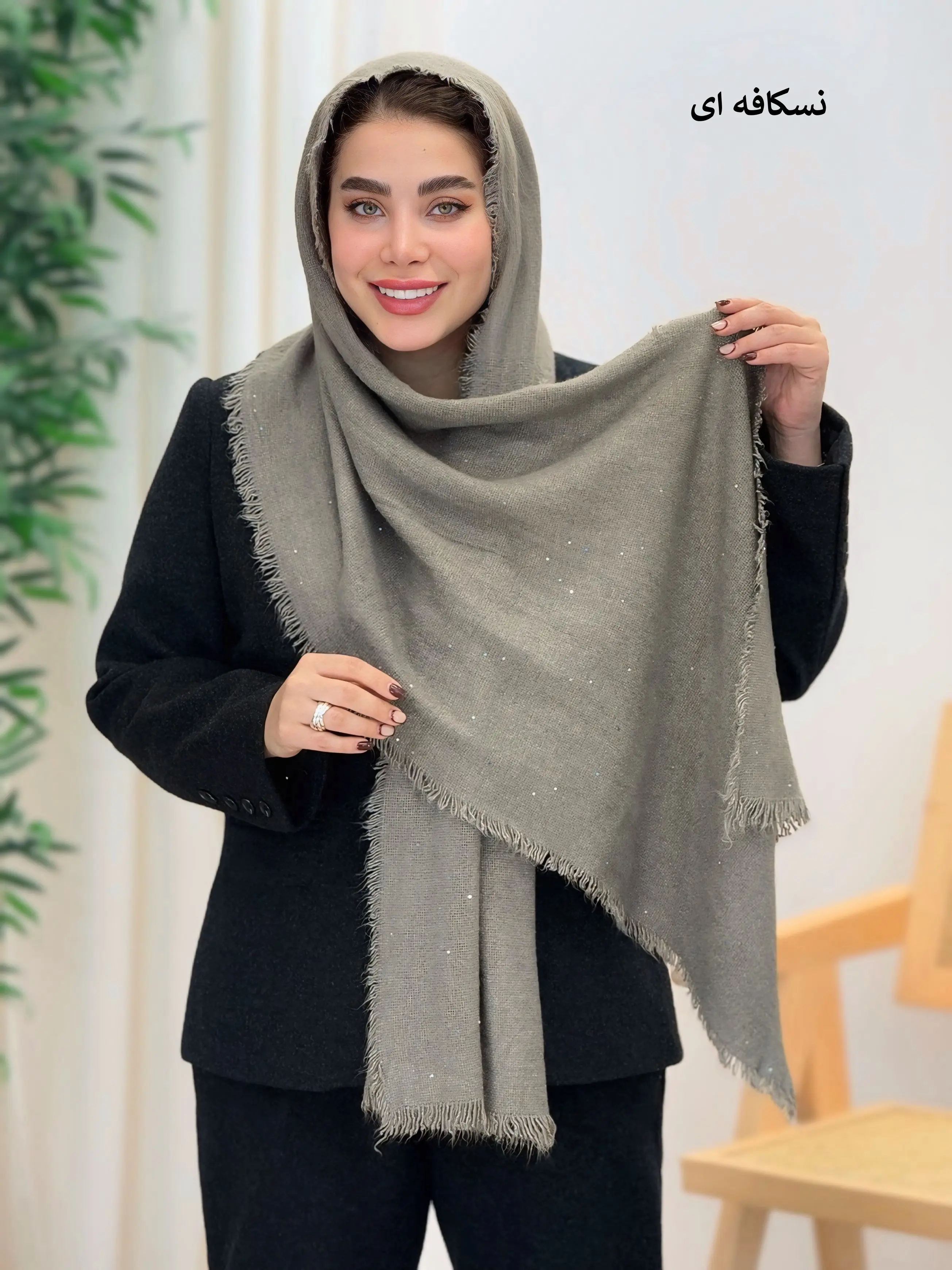 3635-شال اورجینال پولکی