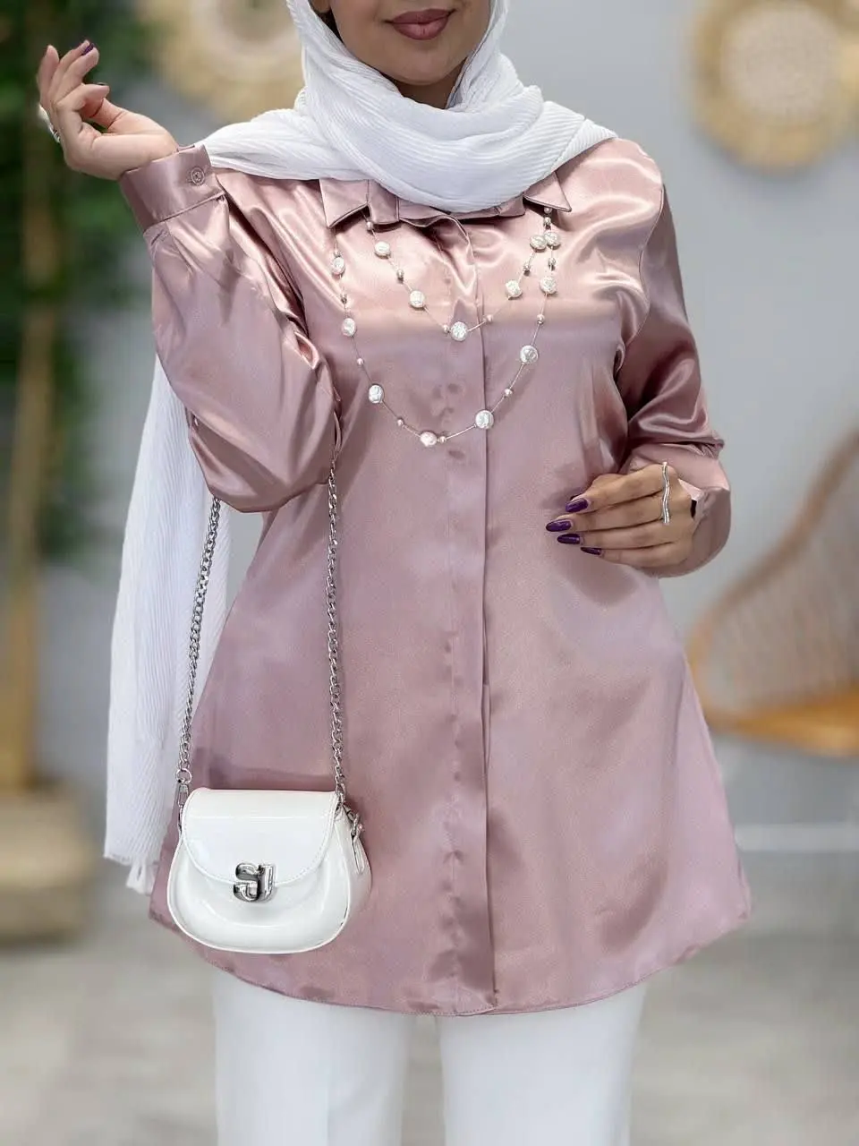 3384-شومیز ساتن (ایراد دار)