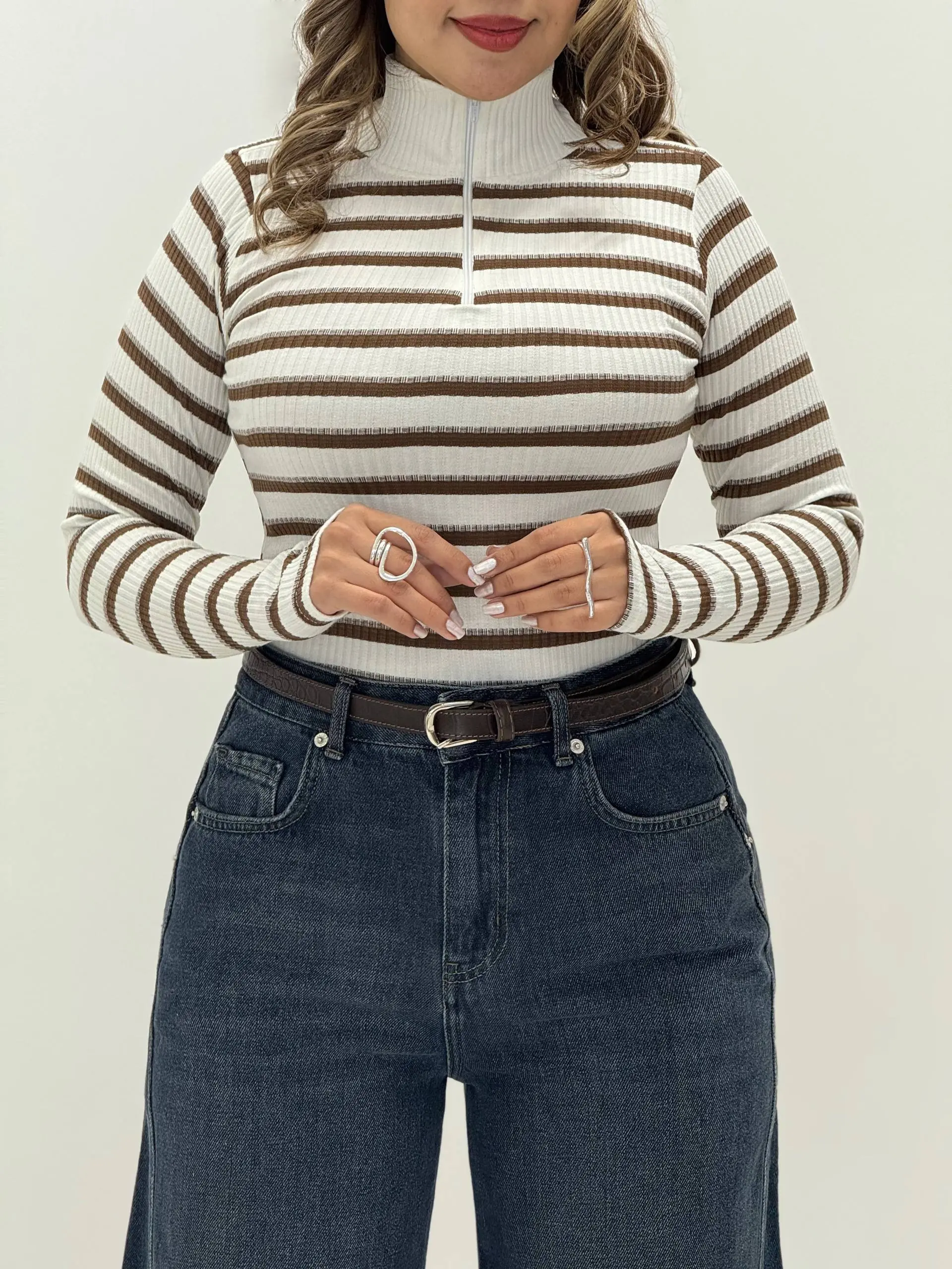 3684-بلوز نیم زیپ کد 110196