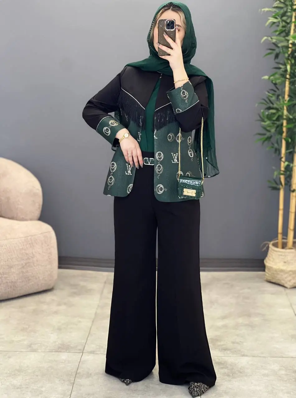 3429-کت ترکیبی ژاکارد( ایراد دار)