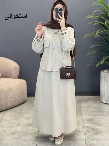 3430-شومیز و دامن دیلان(ایراد دار)