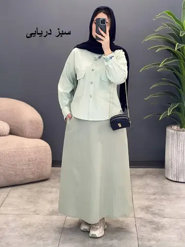 3430-شومیز و دامن دیلان(ایراد دار)