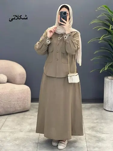 3430-شومیز و دامن دیلان(ایراد دار)