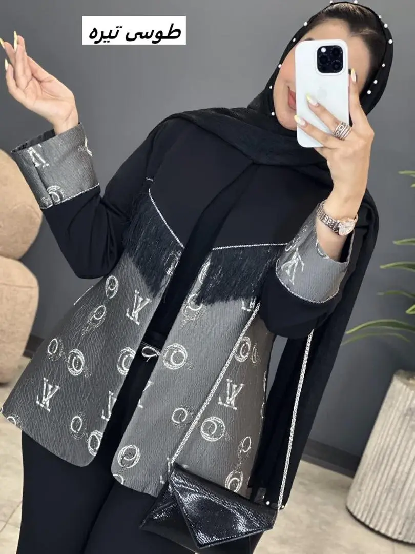 3429-کت ترکیبی ژاکارد( ایراد دار)