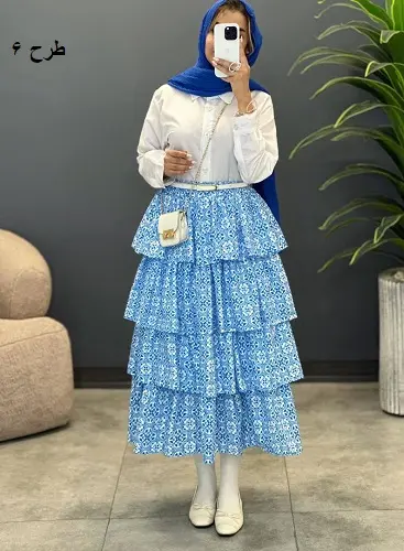 3499- دامن طبقه ای ژیکا