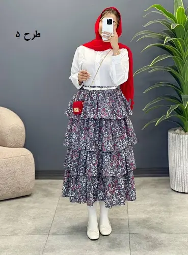 3499- دامن طبقه ای ژیکا