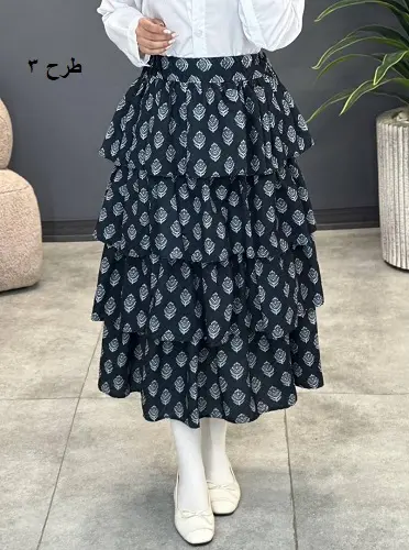 3499- دامن طبقه ای ژیکا