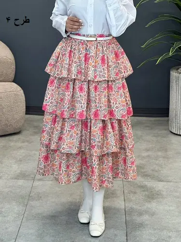 3499- دامن طبقه ای ژیکا