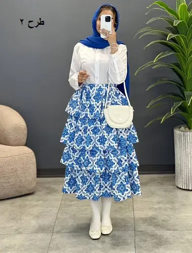 3499- دامن طبقه ای ژیکا