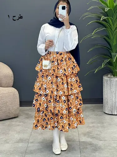 3499- دامن طبقه ای ژیکا