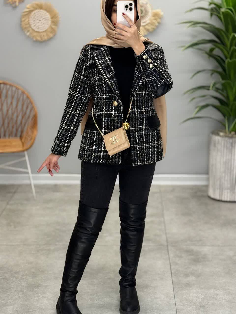 1839- پالتو شانل مزونی شاپرک