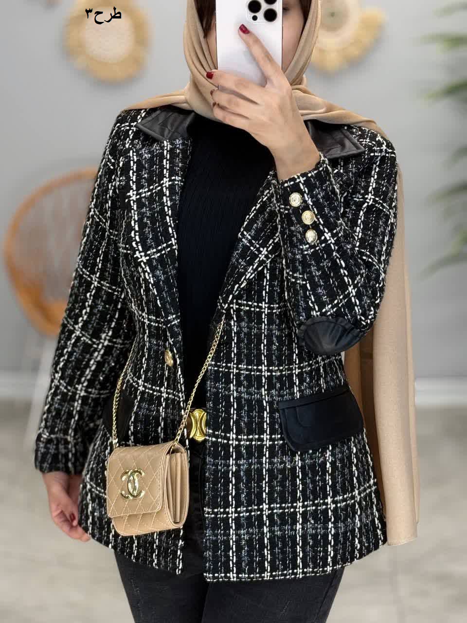 1839- پالتو شانل مزونی شاپرک