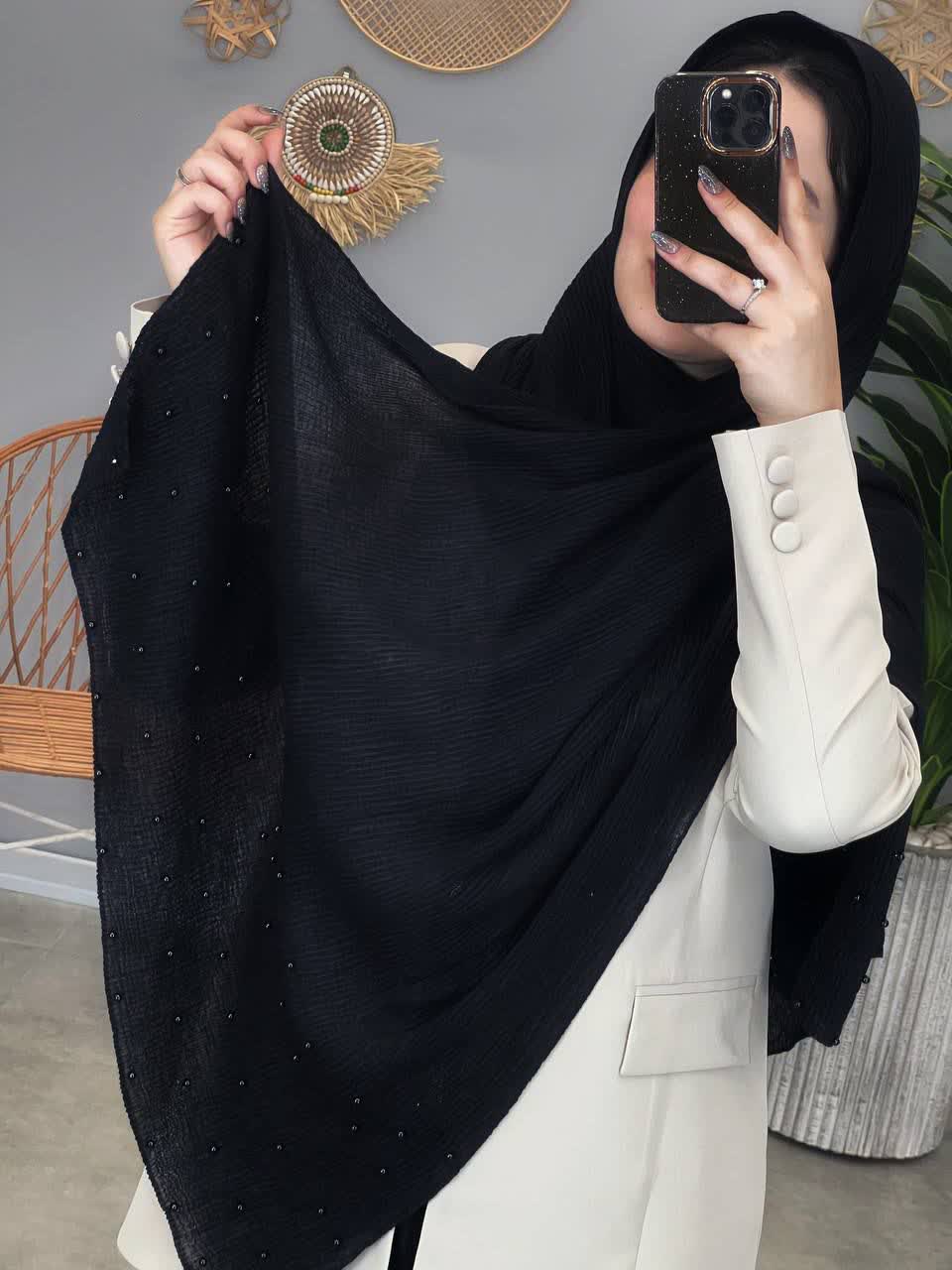 1841- شال مشکی دالیا