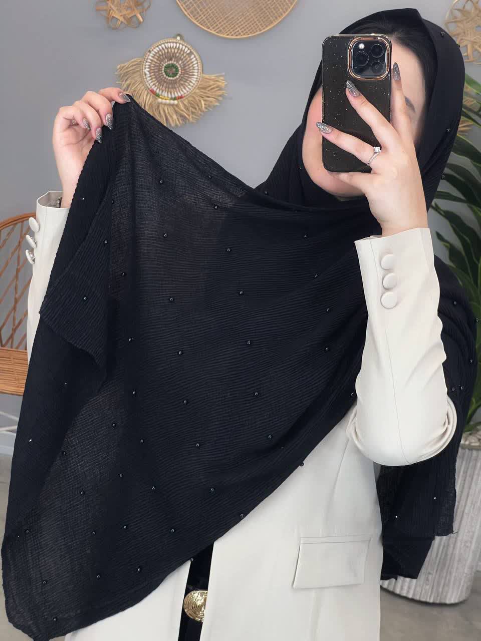 1841- شال مشکی دالیا