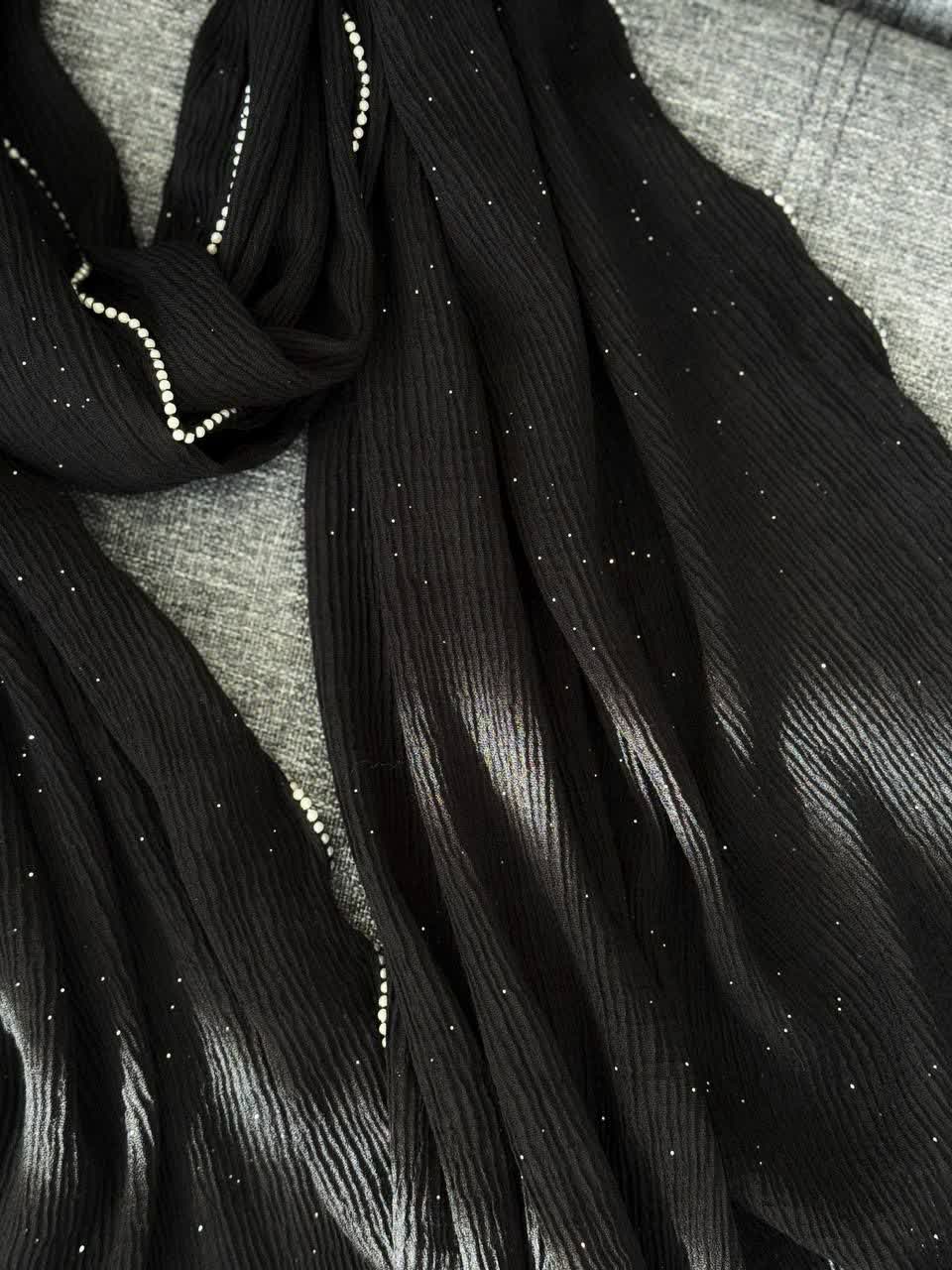 1863- شال شاین لبه مروارید مشکی (ویژه محرم)
