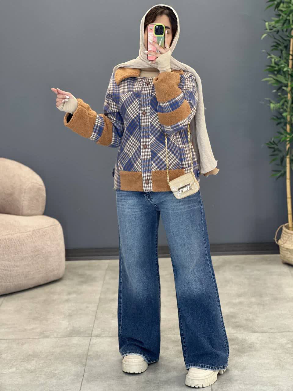 1909- پالتو چهارخونه منگو