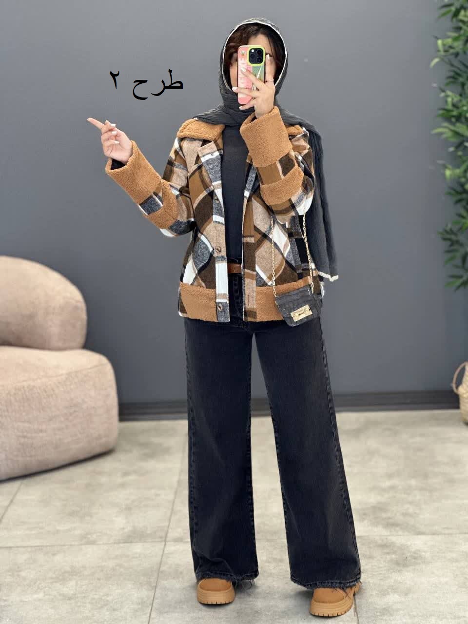 1909- پالتو چهارخونه منگو