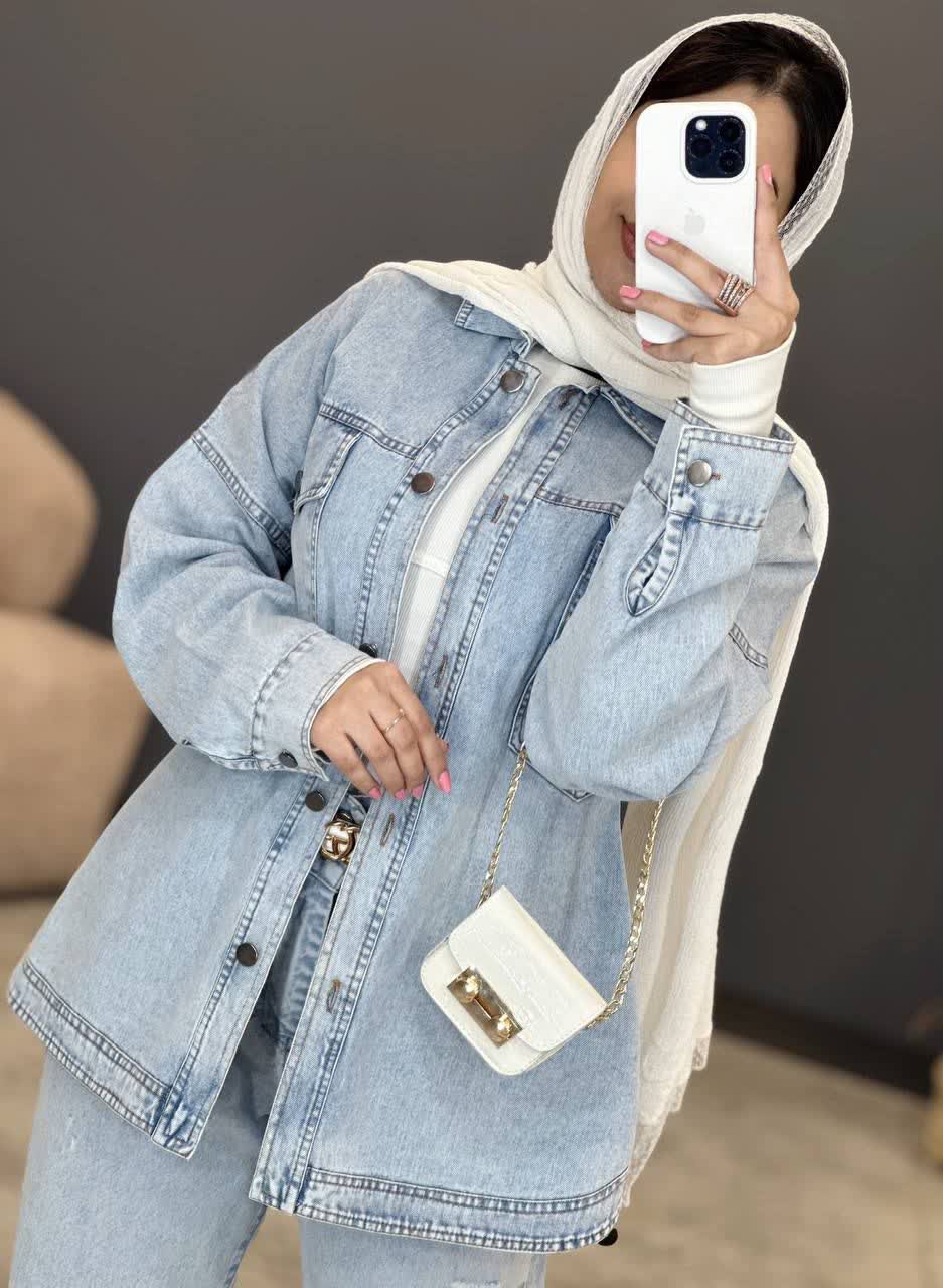 1441- کت جین دو جیب اسپرت