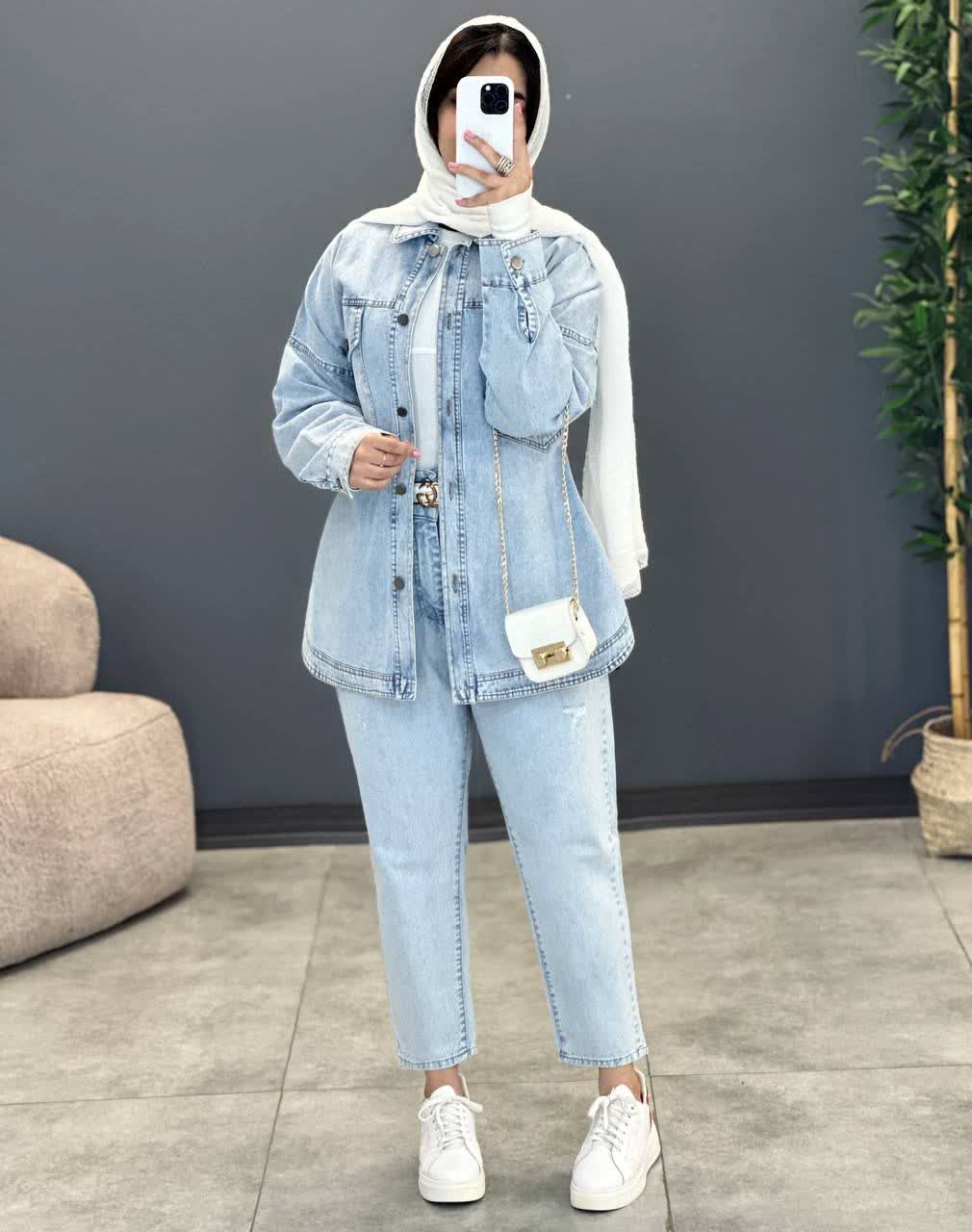 1441- کت جین دو جیب اسپرت