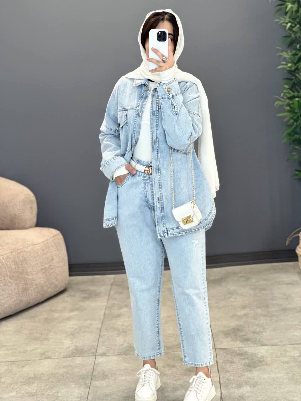 1441- کت جین دو جیب اسپرت