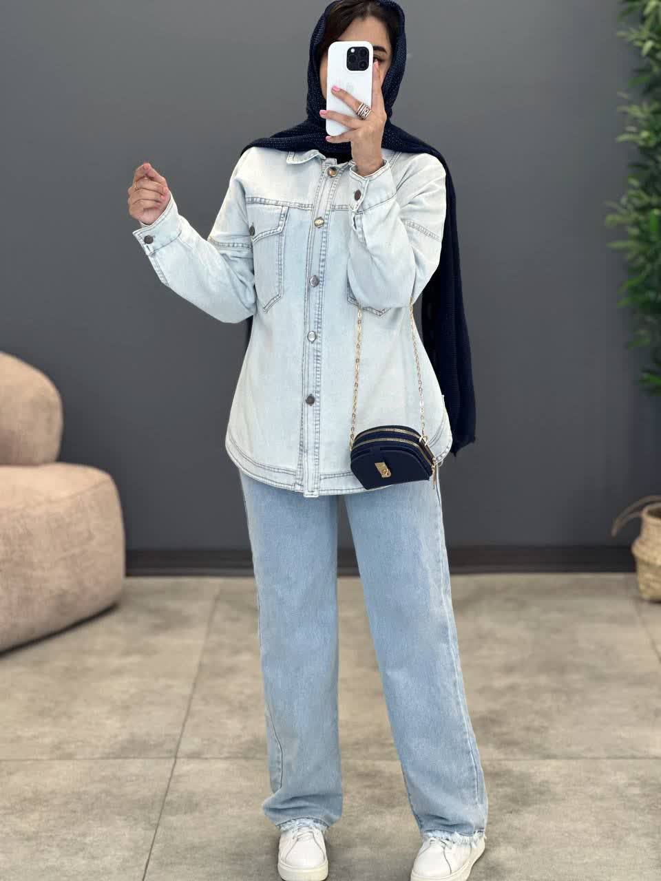 1441- کت جین دو جیب اسپرت