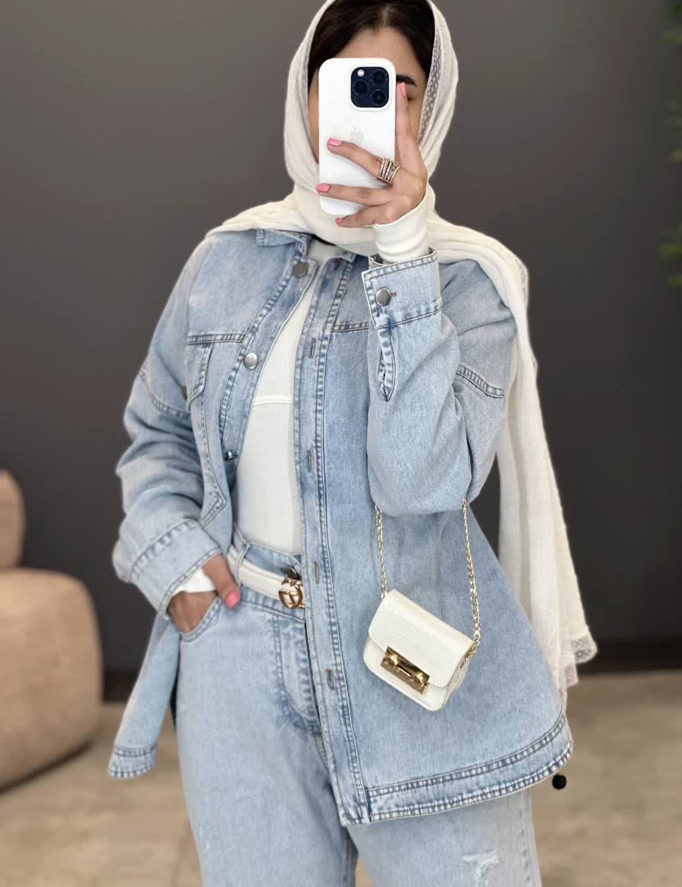 1441- کت جین دو جیب اسپرت