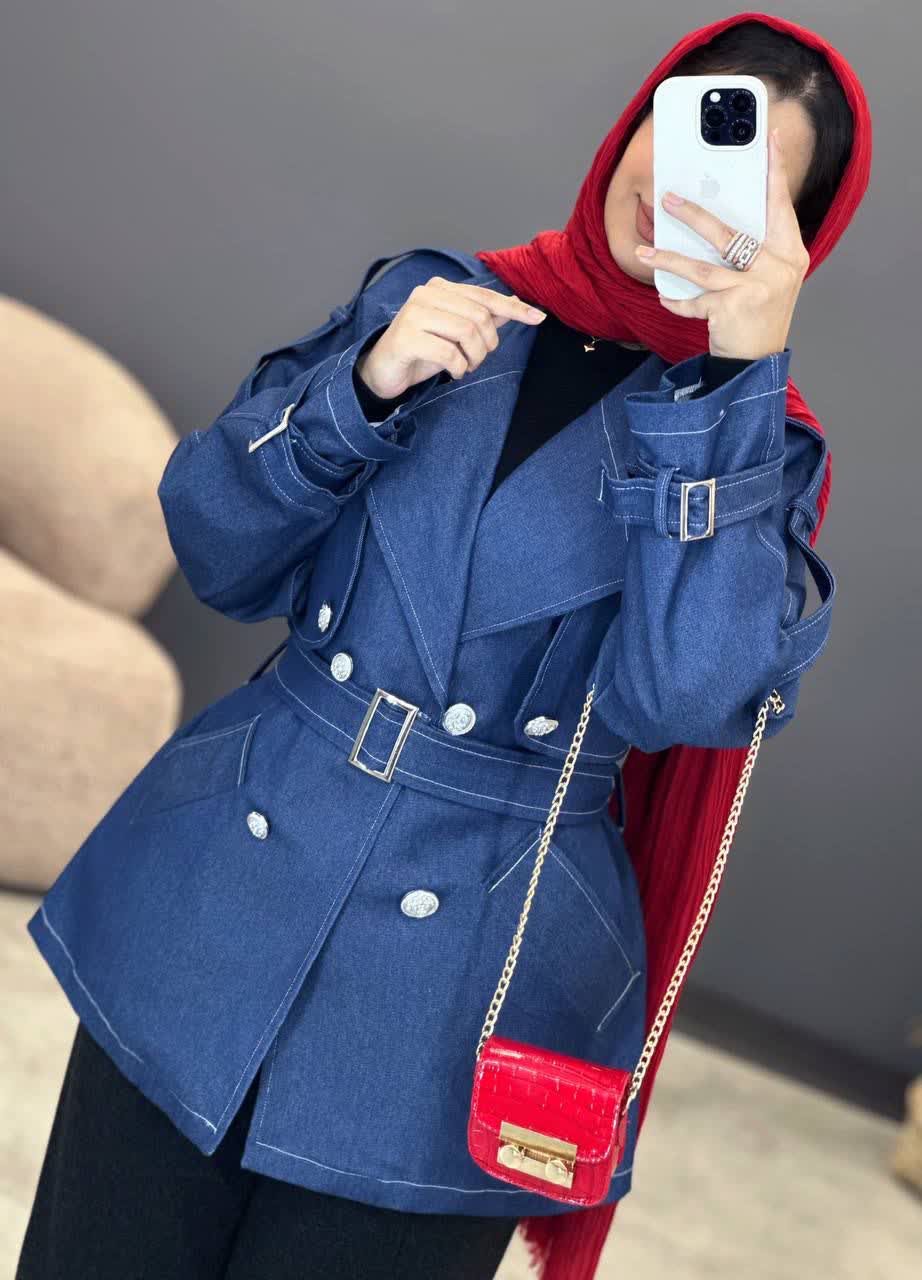 1682-ترنچ کت جین