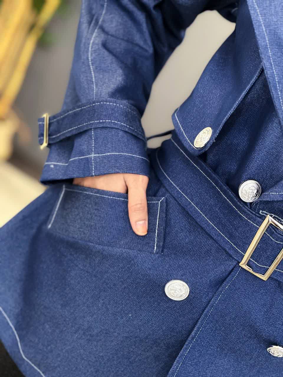 1682-ترنچ کت جین