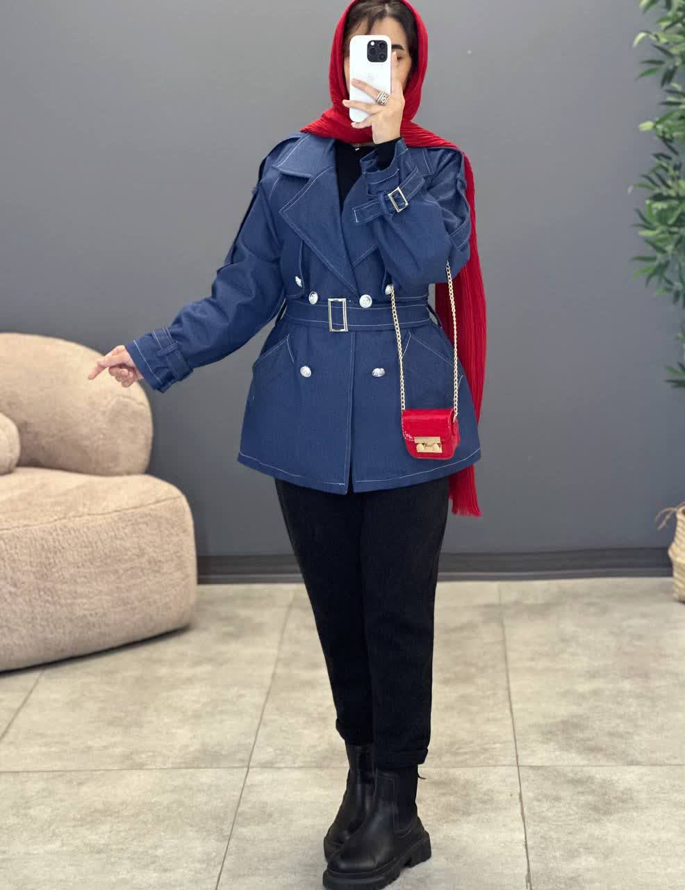 1682-ترنچ کت جین