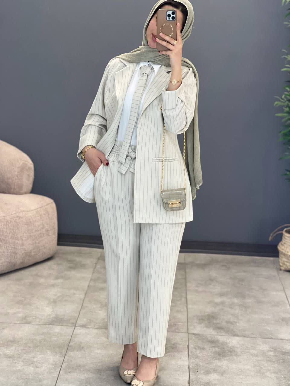 1115- ست سه تیکه مزونی دیپلمات