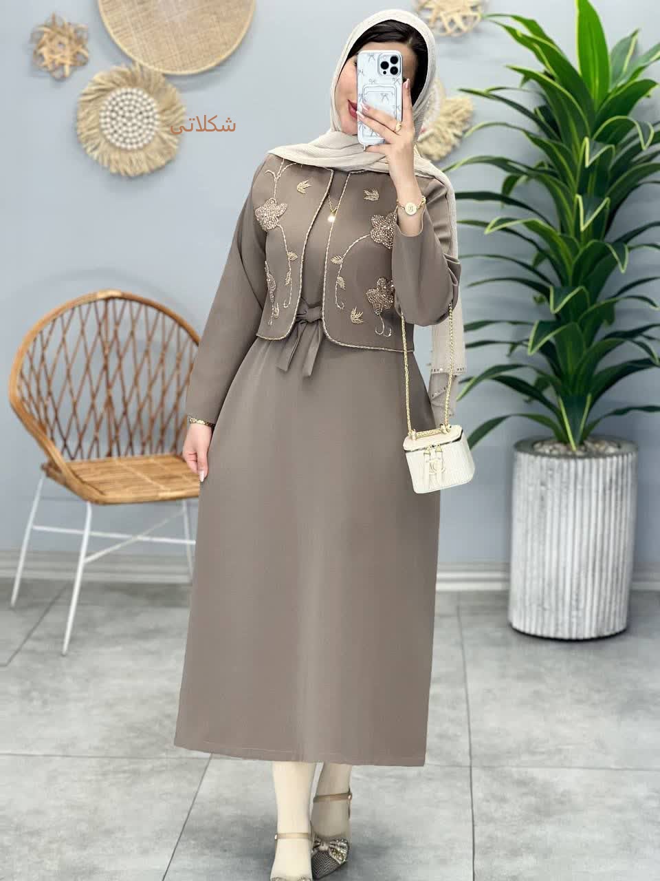 1130- کت و سارافون سنگدوزی