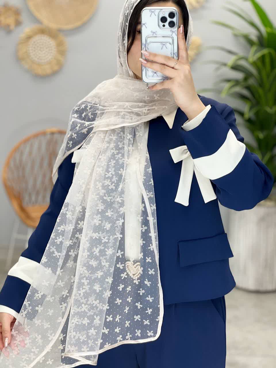 1155- شال تور مخمل رینا کد 3