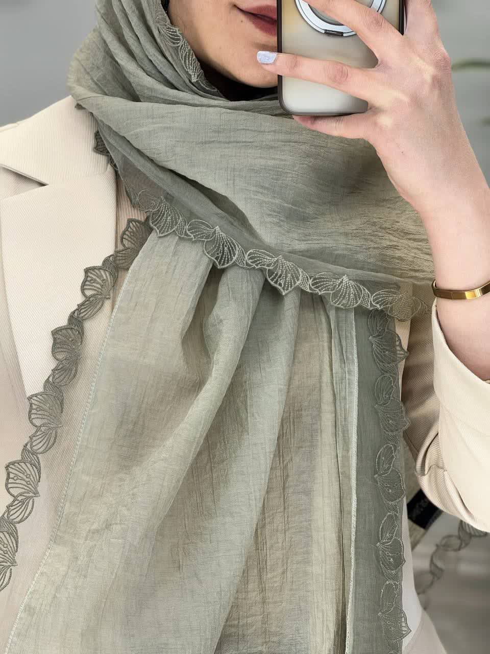 1162- شال دانتل برفی