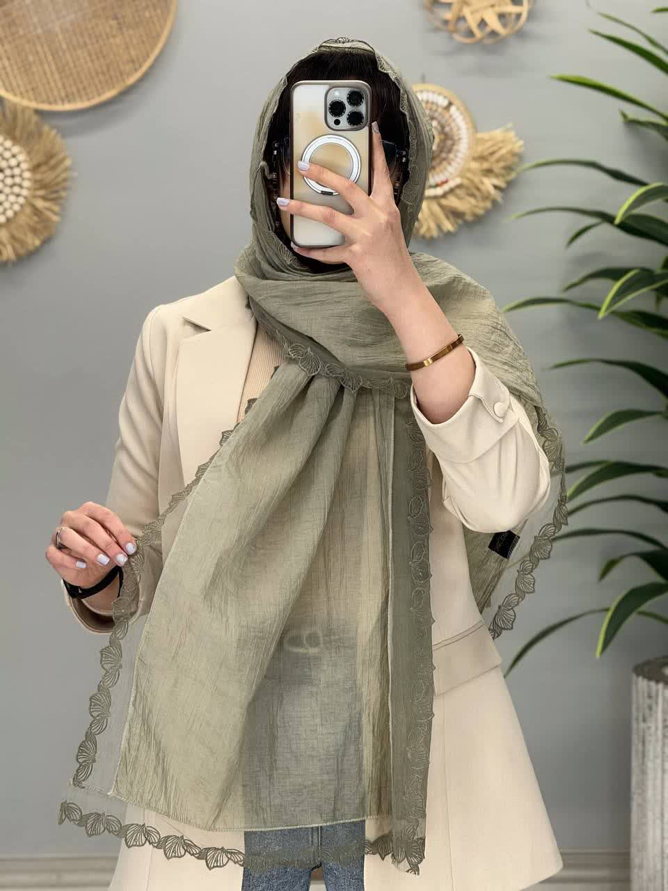 1162- شال دانتل برفی