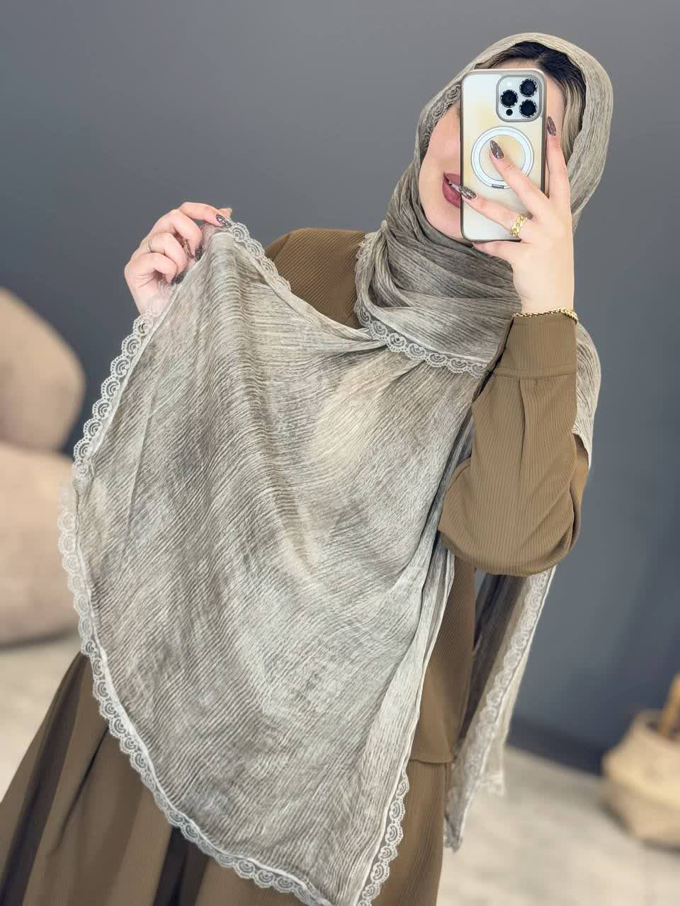 1163-شال توری قلب