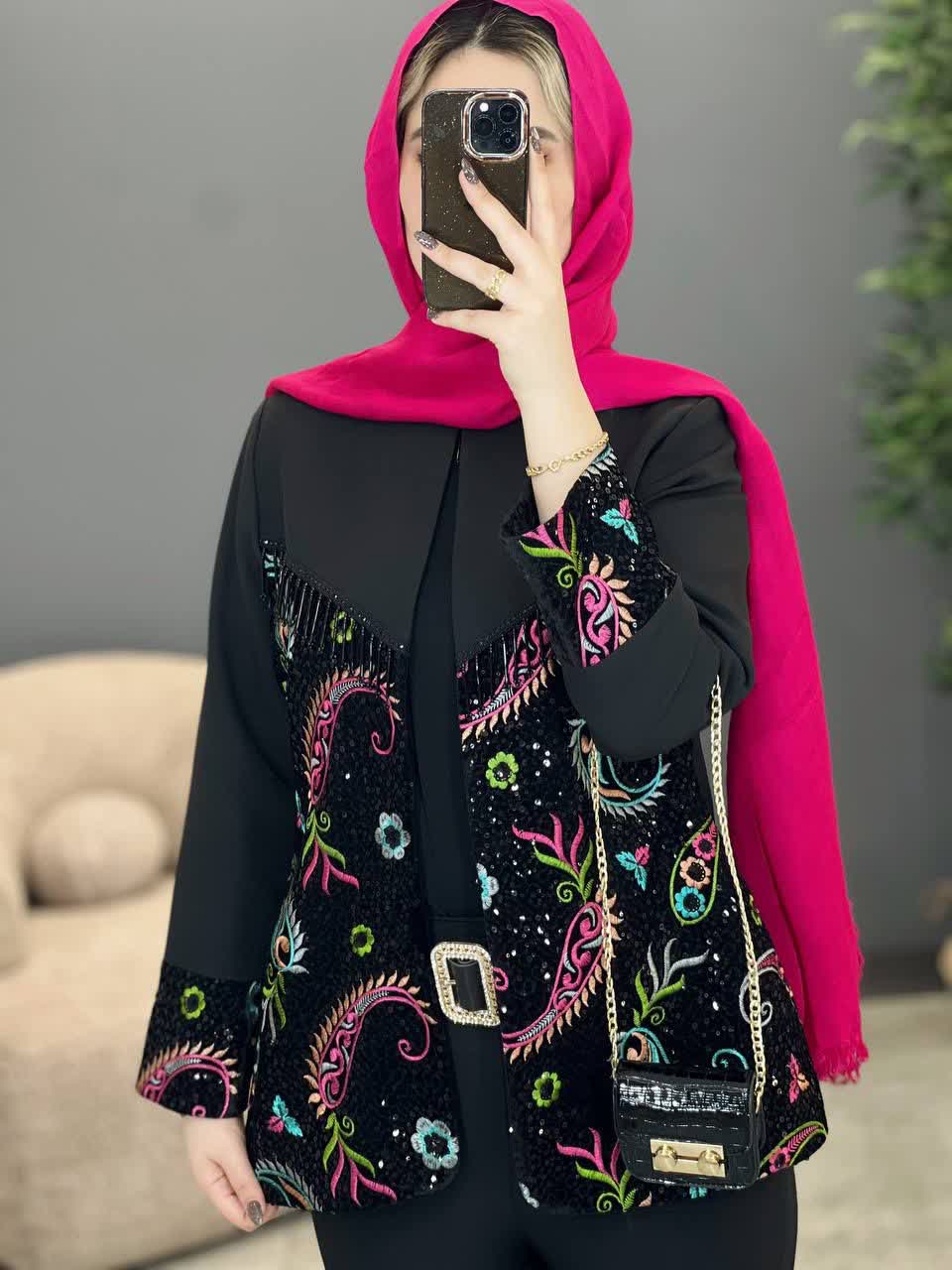 1165- مانتو گلدوزی نیلا