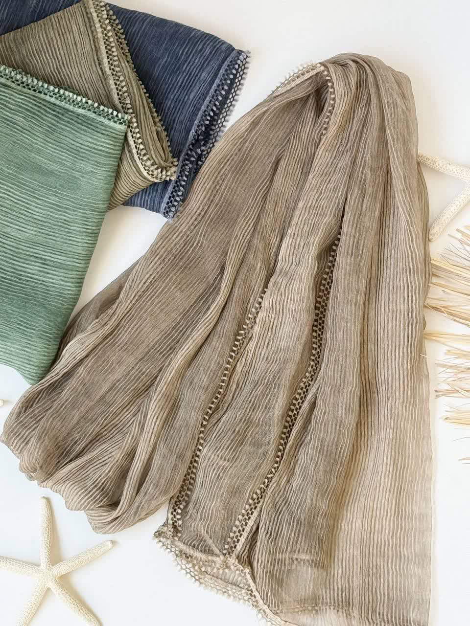 1168- شال کبریتی لبه تور