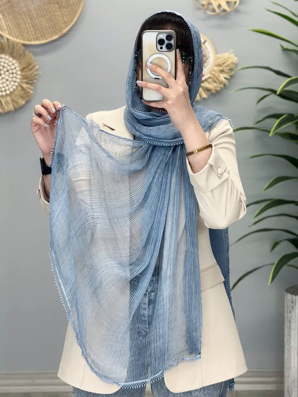 1168- شال کبریتی لبه تور