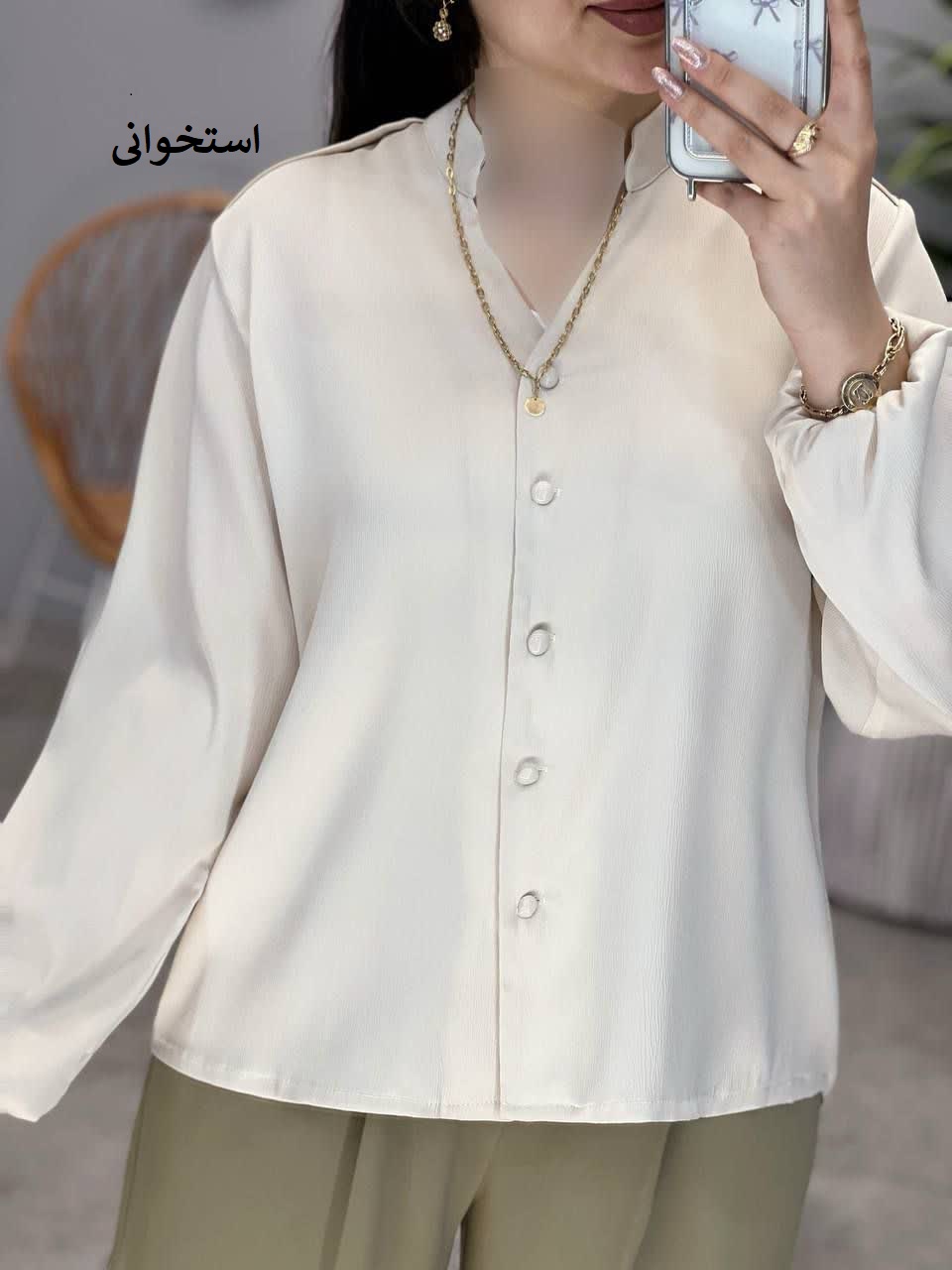 1199- شومیز الیزه آستین کش