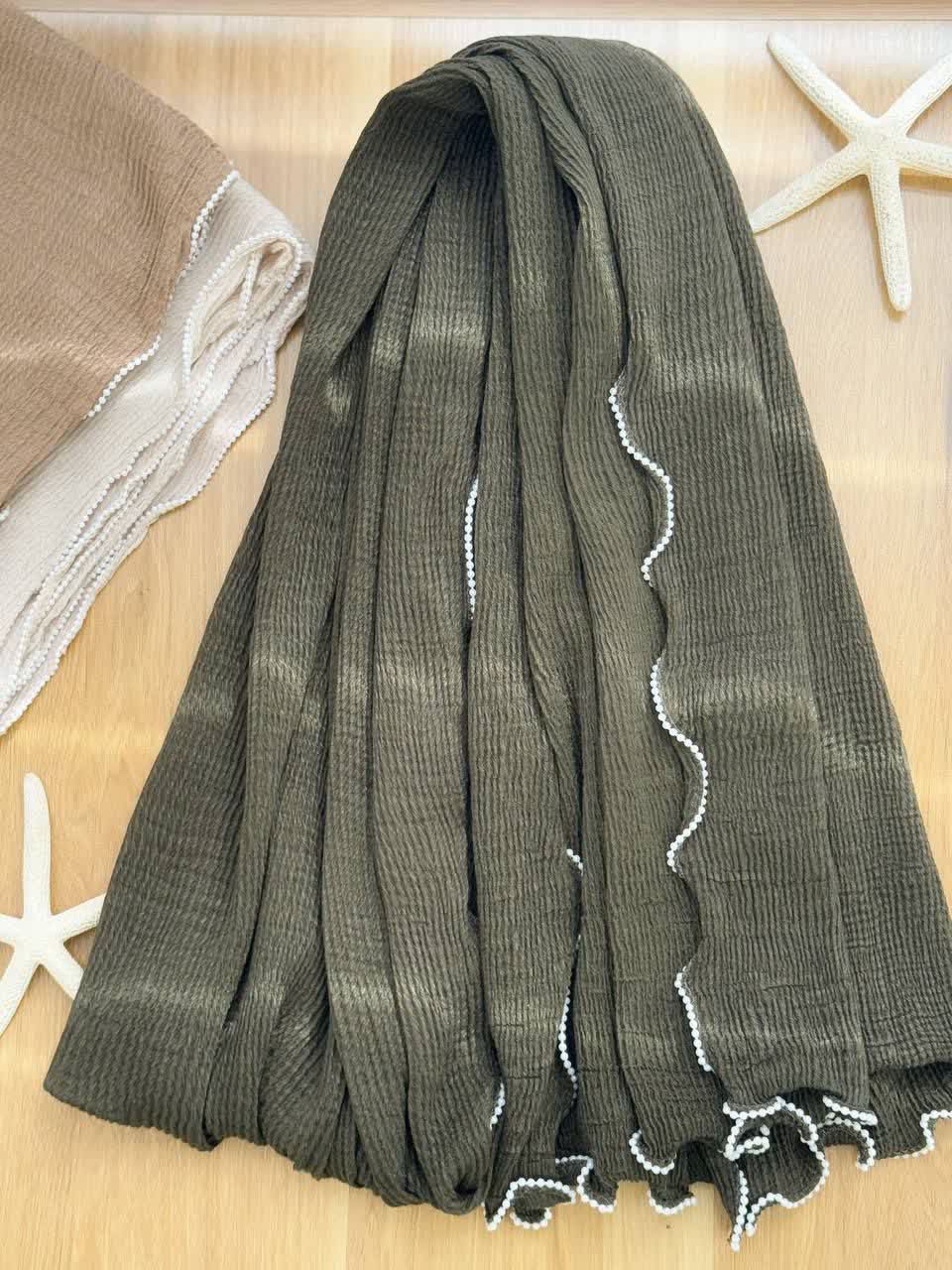 1205- شال وارداتی لبه مروارید