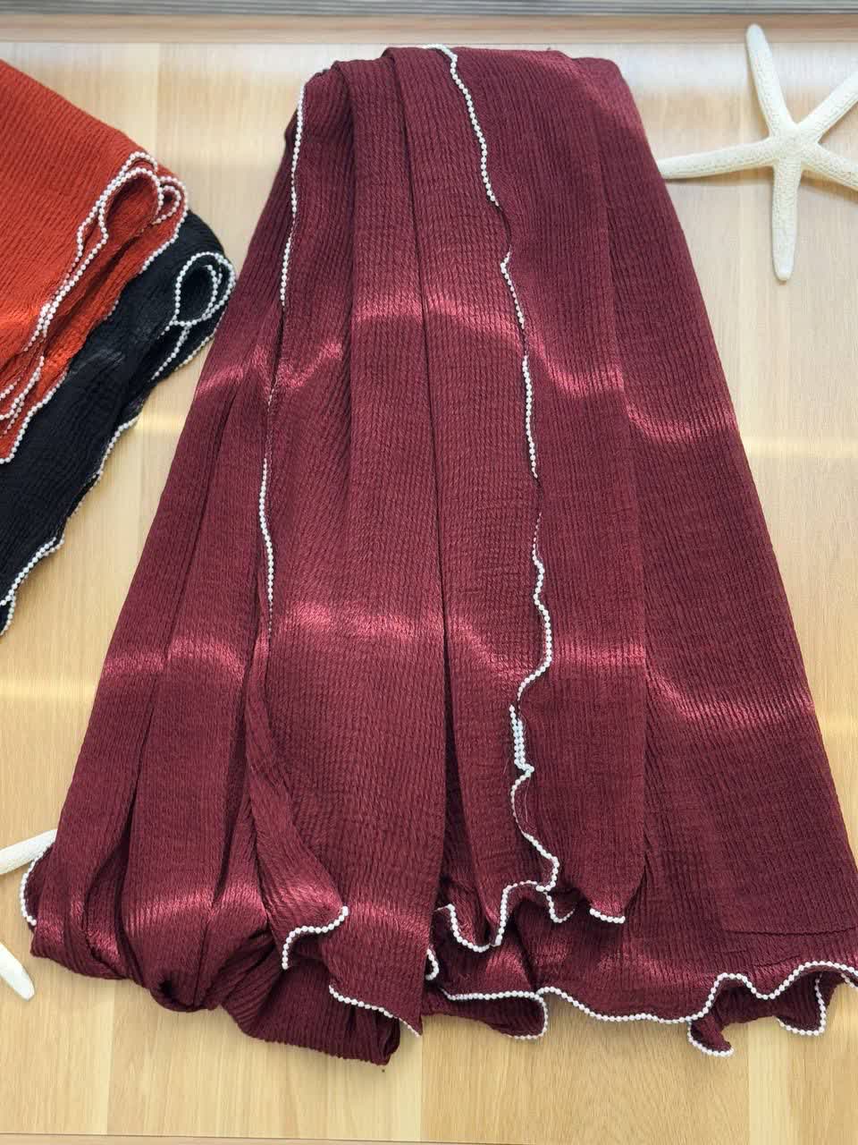 1205- شال وارداتی لبه مروارید