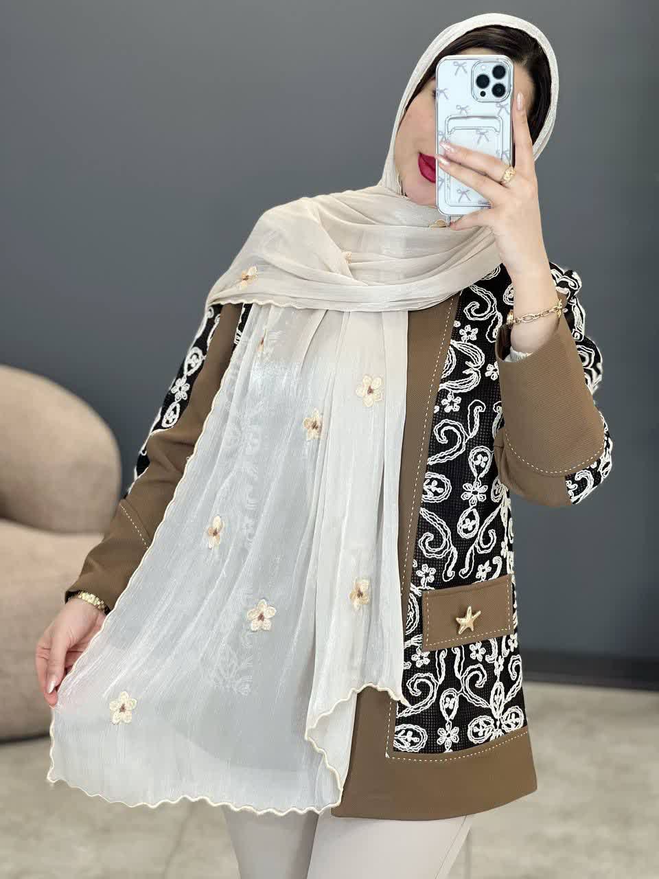 1210- شال پرنس خامه دوزی