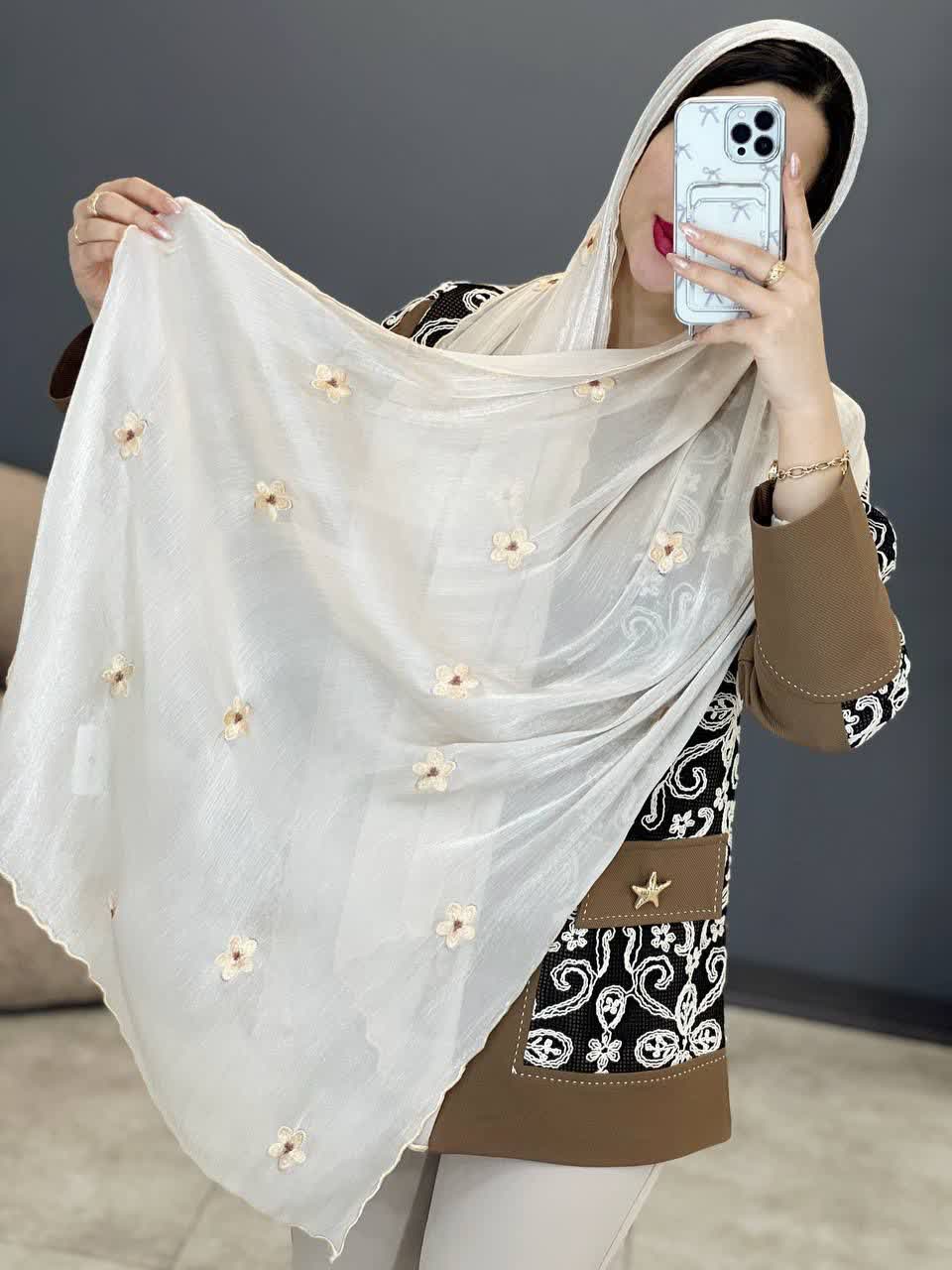 1210- شال پرنس خامه دوزی