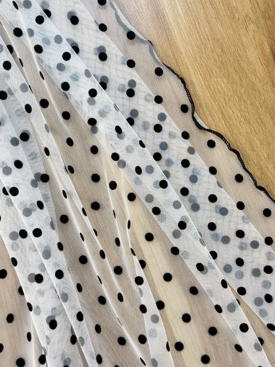 1218- شال توپی سفید مشکی