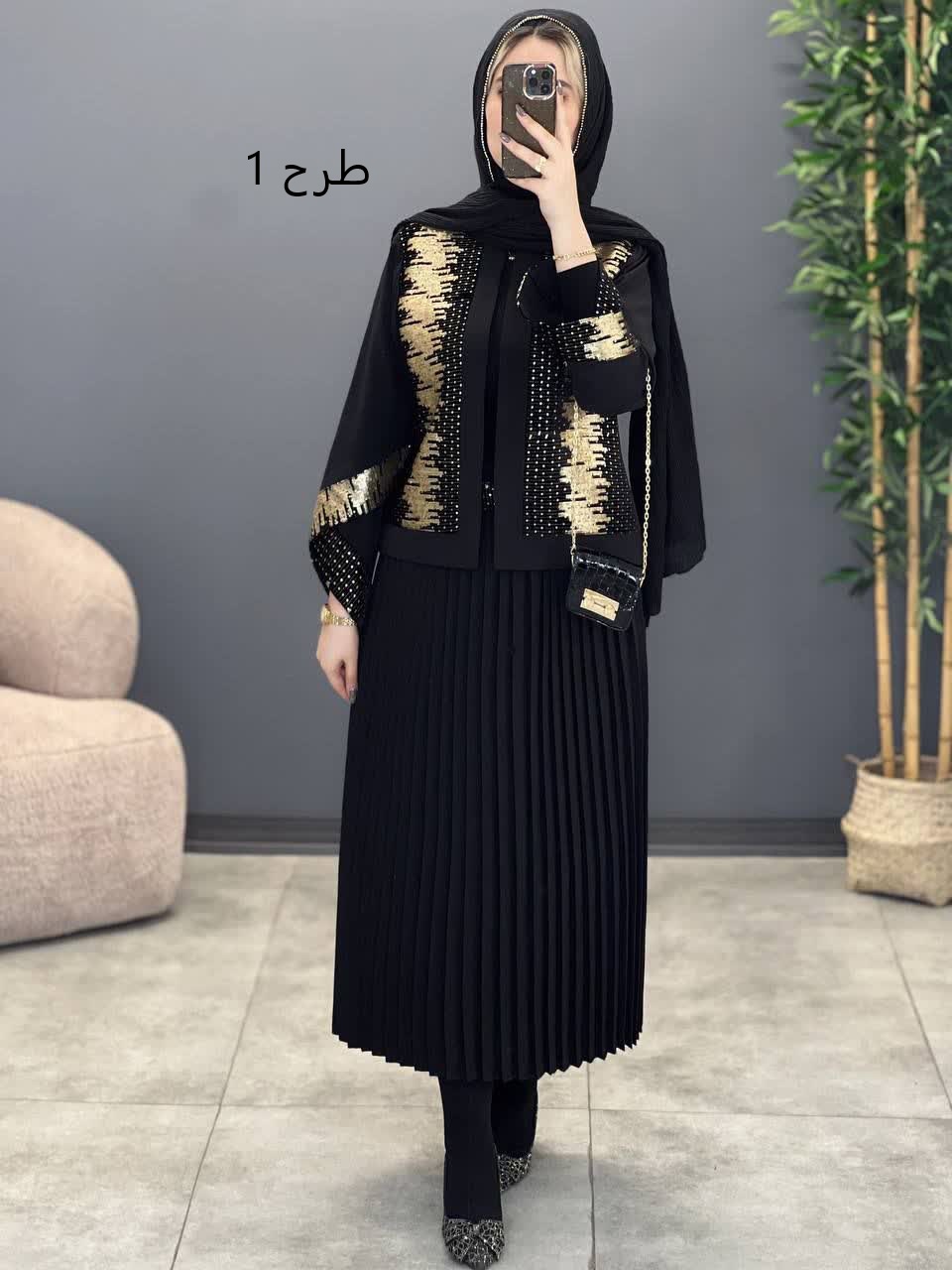 1224- کت و دامن پلیسه مهدخت