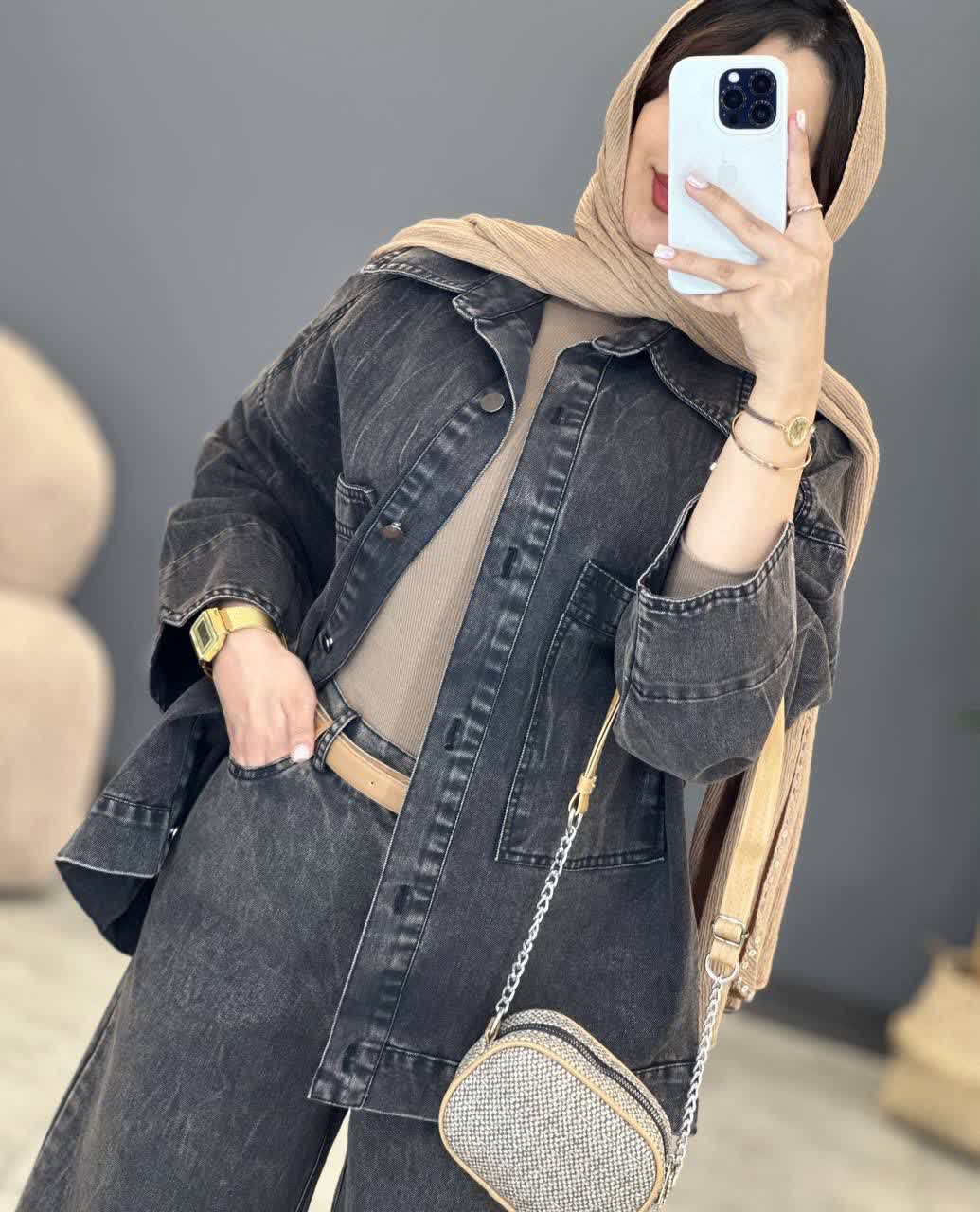 1222- ست کت و شلوار جین