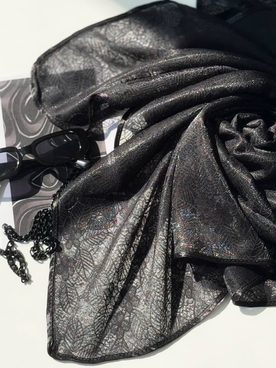 1243- مینی اسکارف مشکی ویسرود