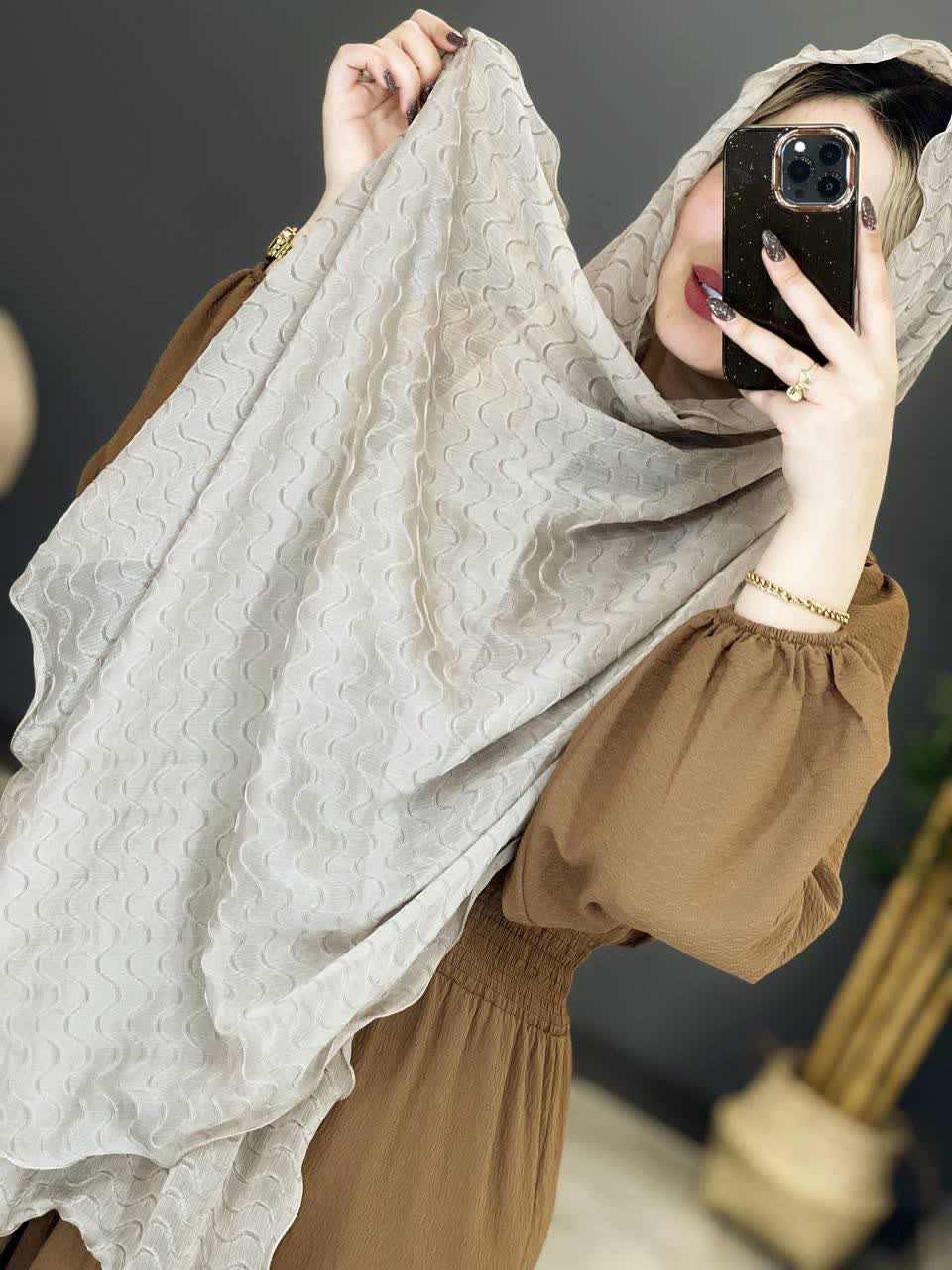 1244- شال مجلسی دور دالبری