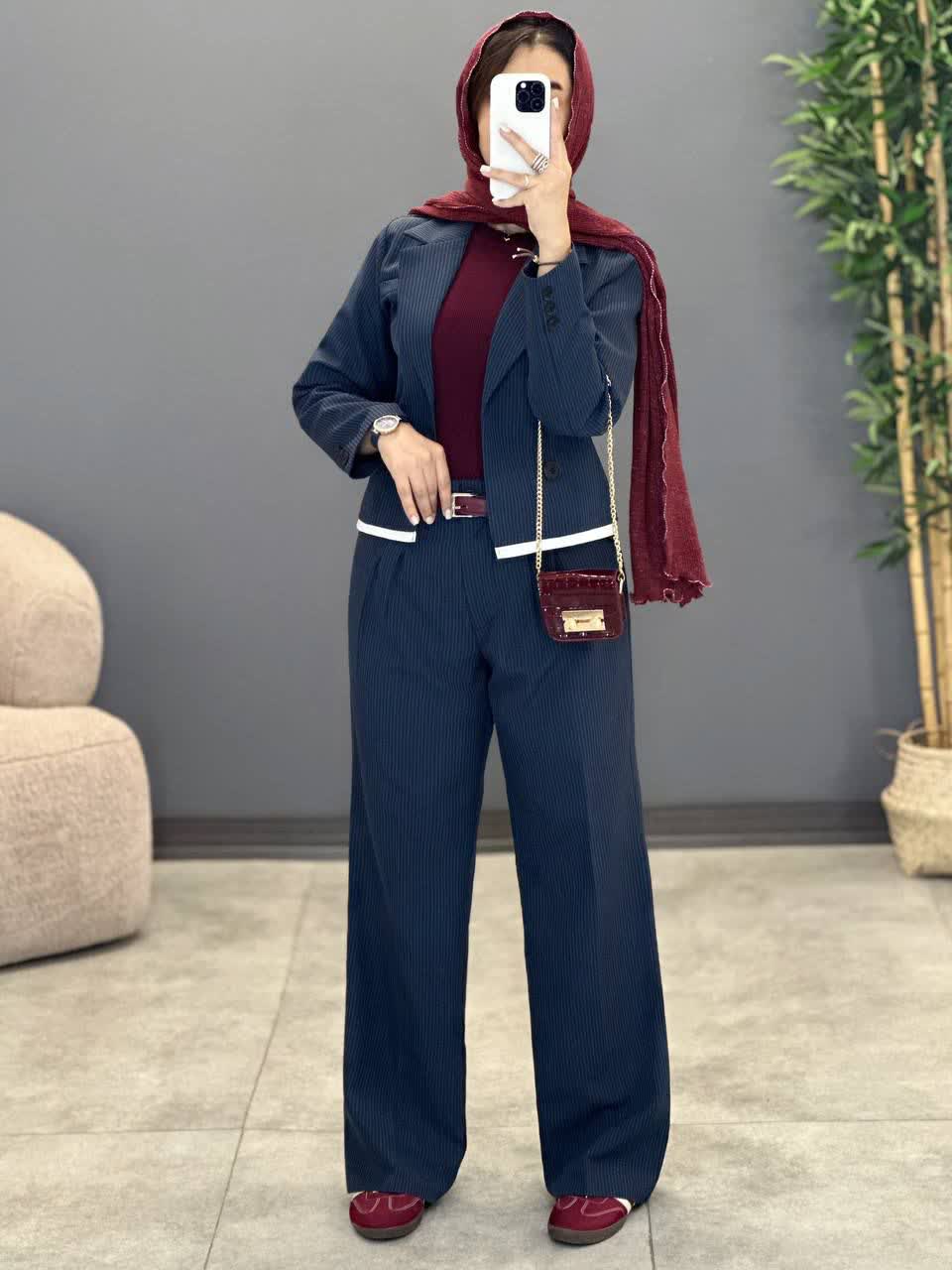 1250- کراپ و شلوار دیپلمات