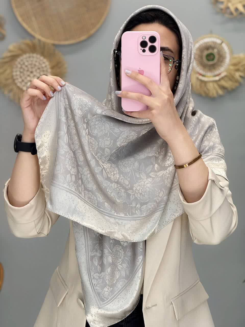 1266- روسری ژاکارد قواره 110